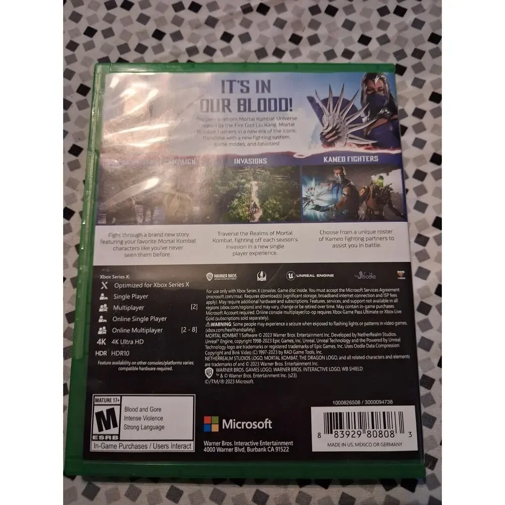 Mortal Kombat 1 (Microsoft Xbox Series x 2023) OB Video Game Fighting